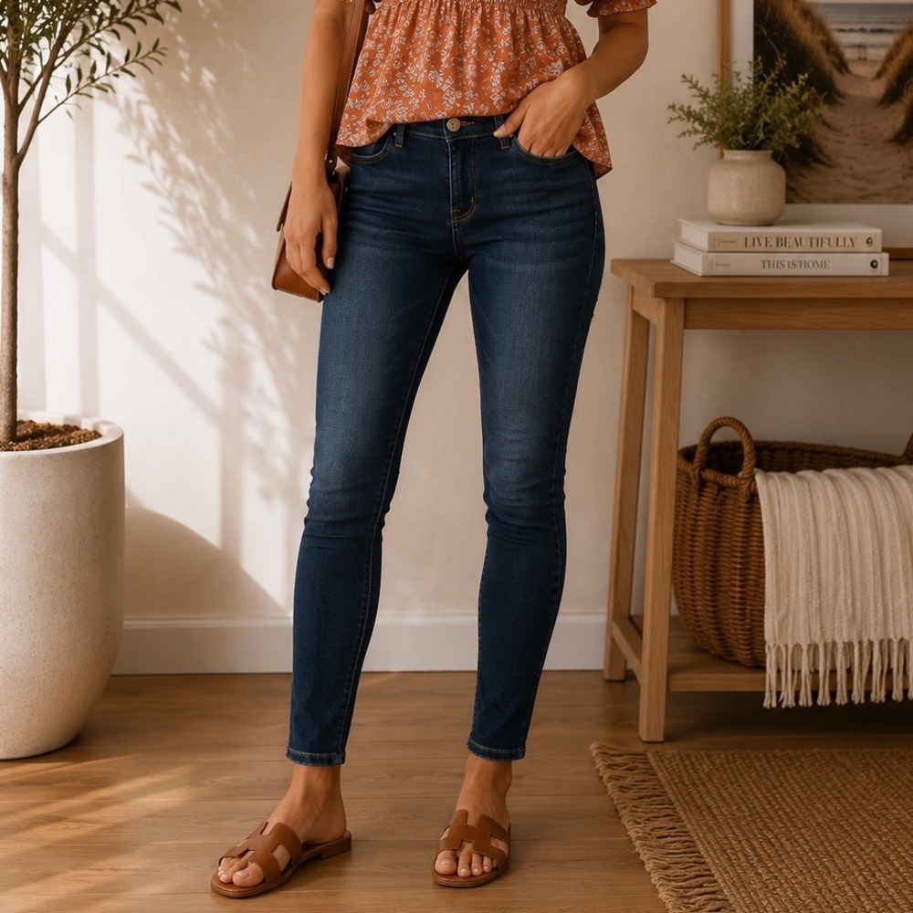 Kut from the Kloth‎ Toothpick Skinny Jeans Dark Wash Blue Womens Size 8S Short